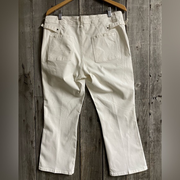 ANTHROPOLOGIE off white summer pants - size 32/12 - Picture 3 of 8